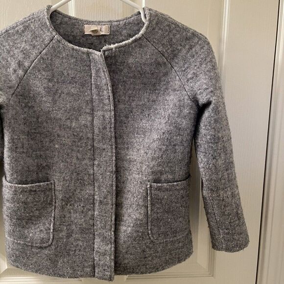 Peek Kids Girls Gray Wool Blend Coat Jacket Size Large 8 - Picture 4 of 12